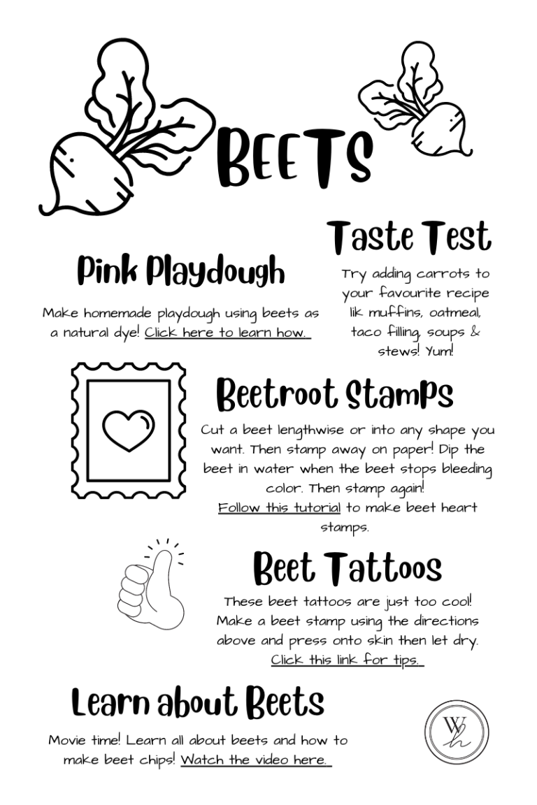 Food Activity Sheet - Beets